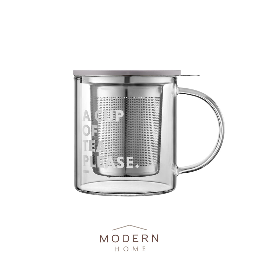 Belideem Cawan Teh Kaca dengan Penapis Teh/Bakul 350ML &amp; 500ML