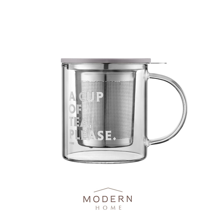 Belideem Cawan Teh Kaca dengan Penapis Teh/Bakul 350ML &amp; 500ML