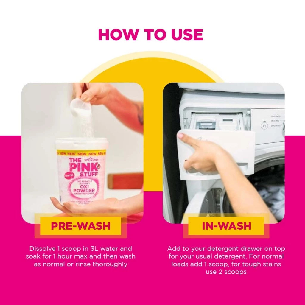 The Pink Stuff The Miracle Laundry OXI Powder Stain Remover for Whites