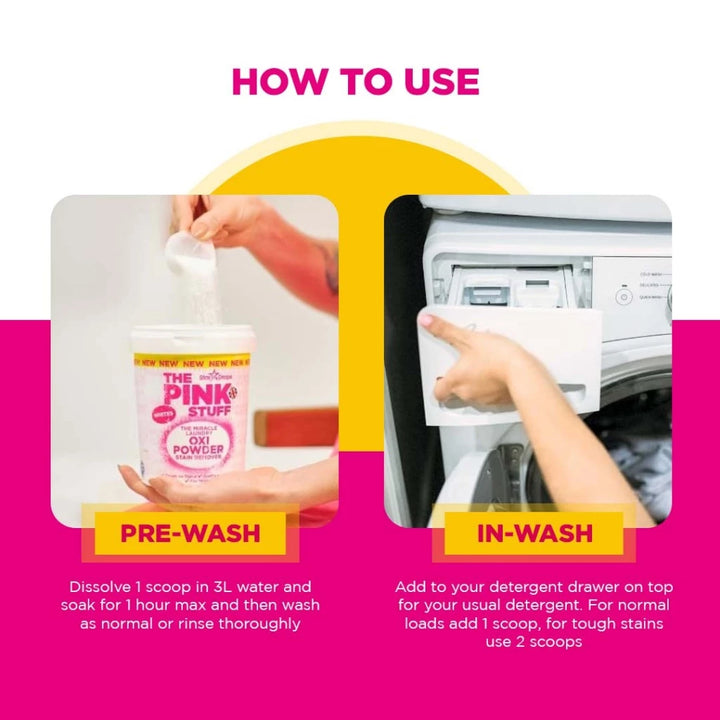 The Pink Stuff The Miracle Laundry OXI Powder Stain Remover for Whites
