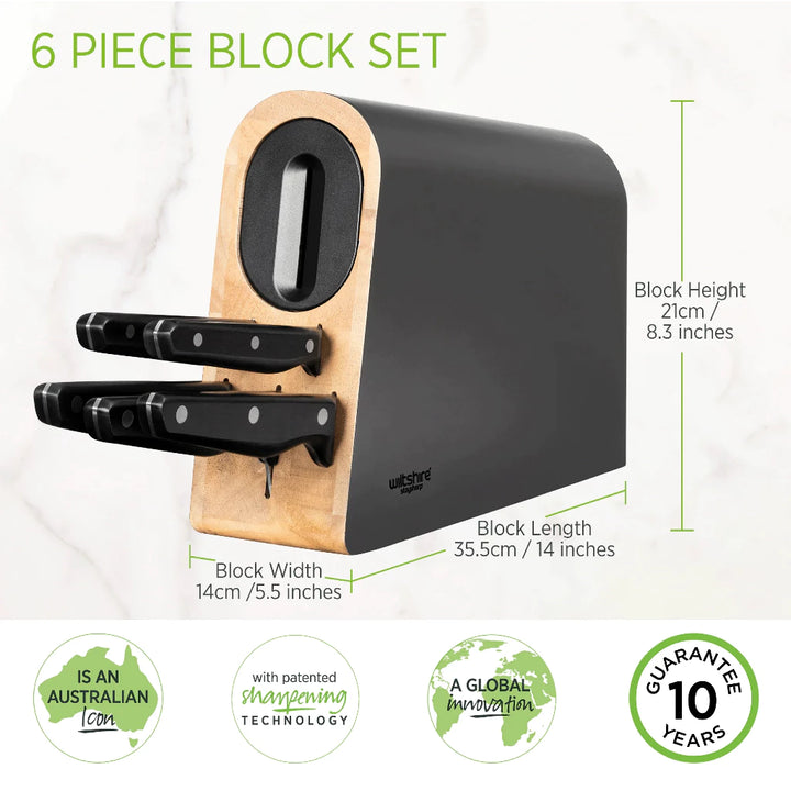 Wiltshire Staysharp Triple Rivet Knife Block Set 6 Piece
