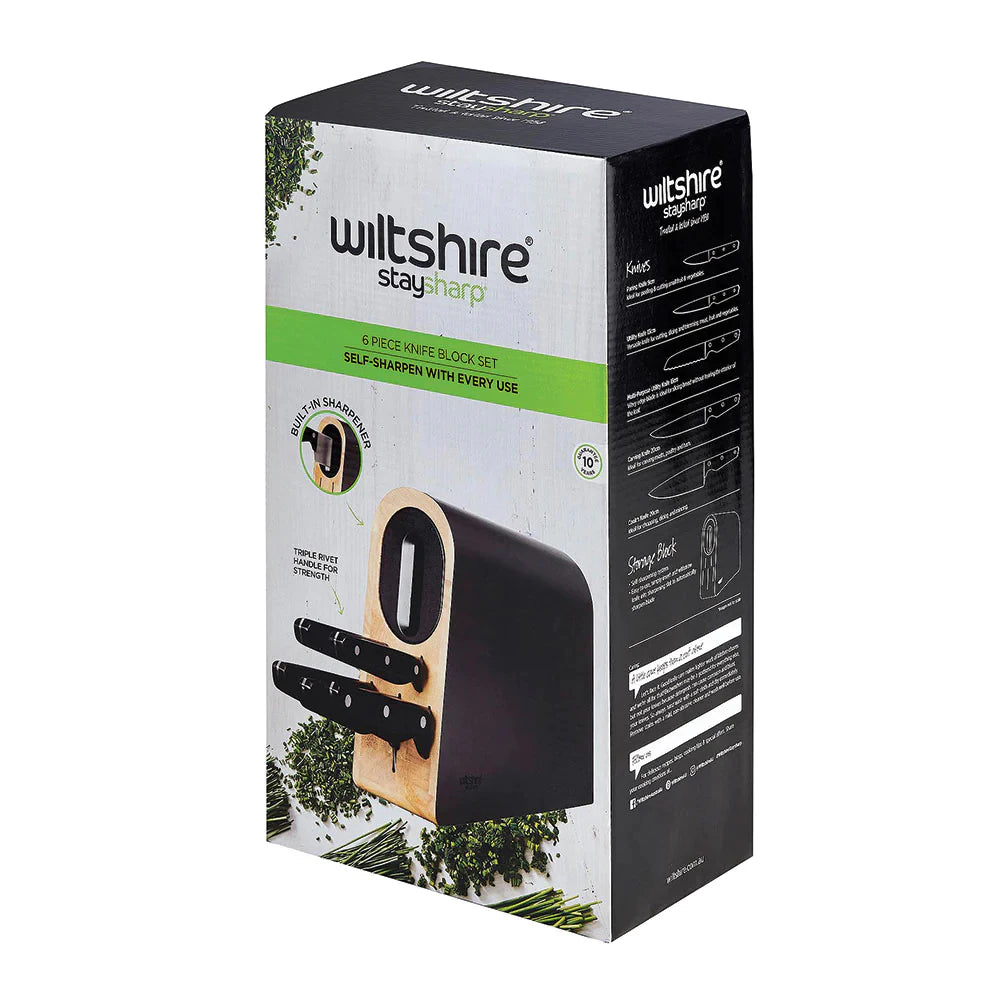 Wiltshire Staysharp Triple Rivet Knife Block Set 6 Piece