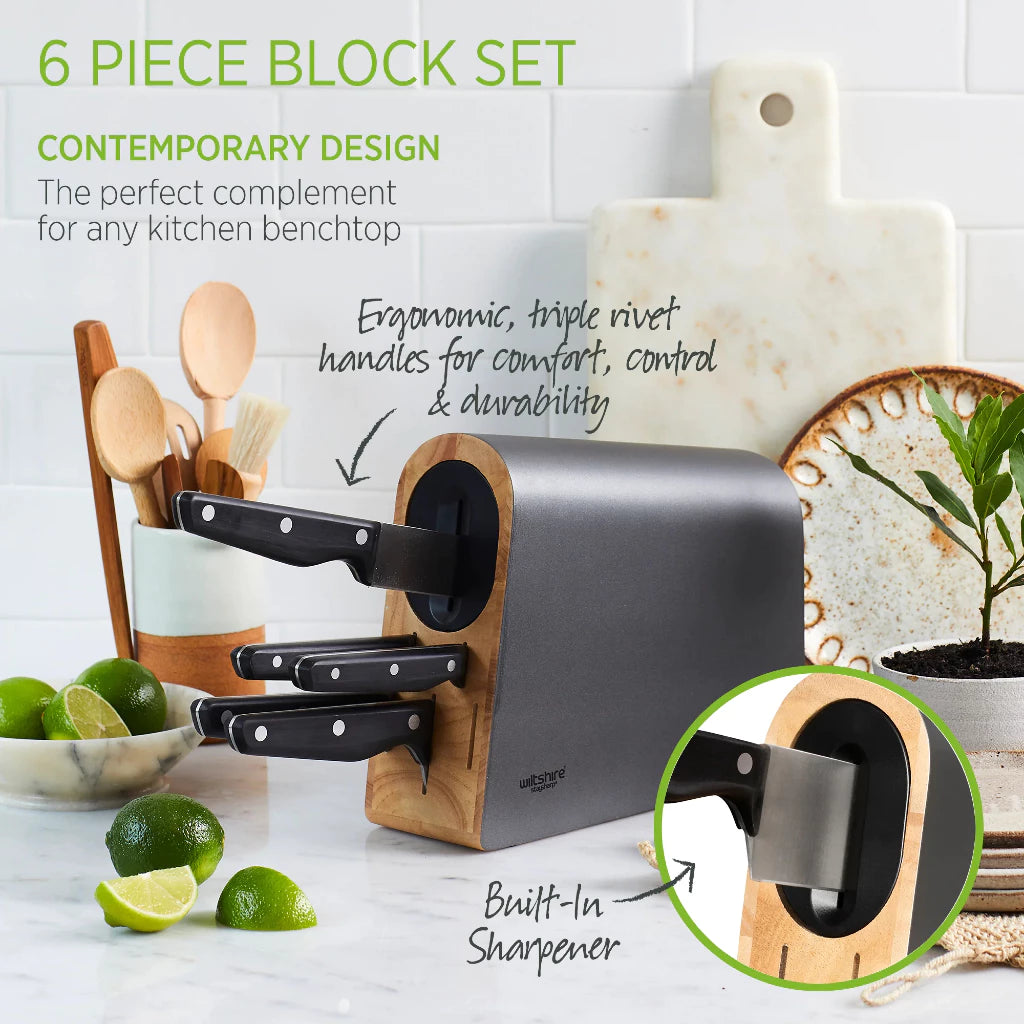 Wiltshire Staysharp Triple Rivet Knife Block Set 6 Piece