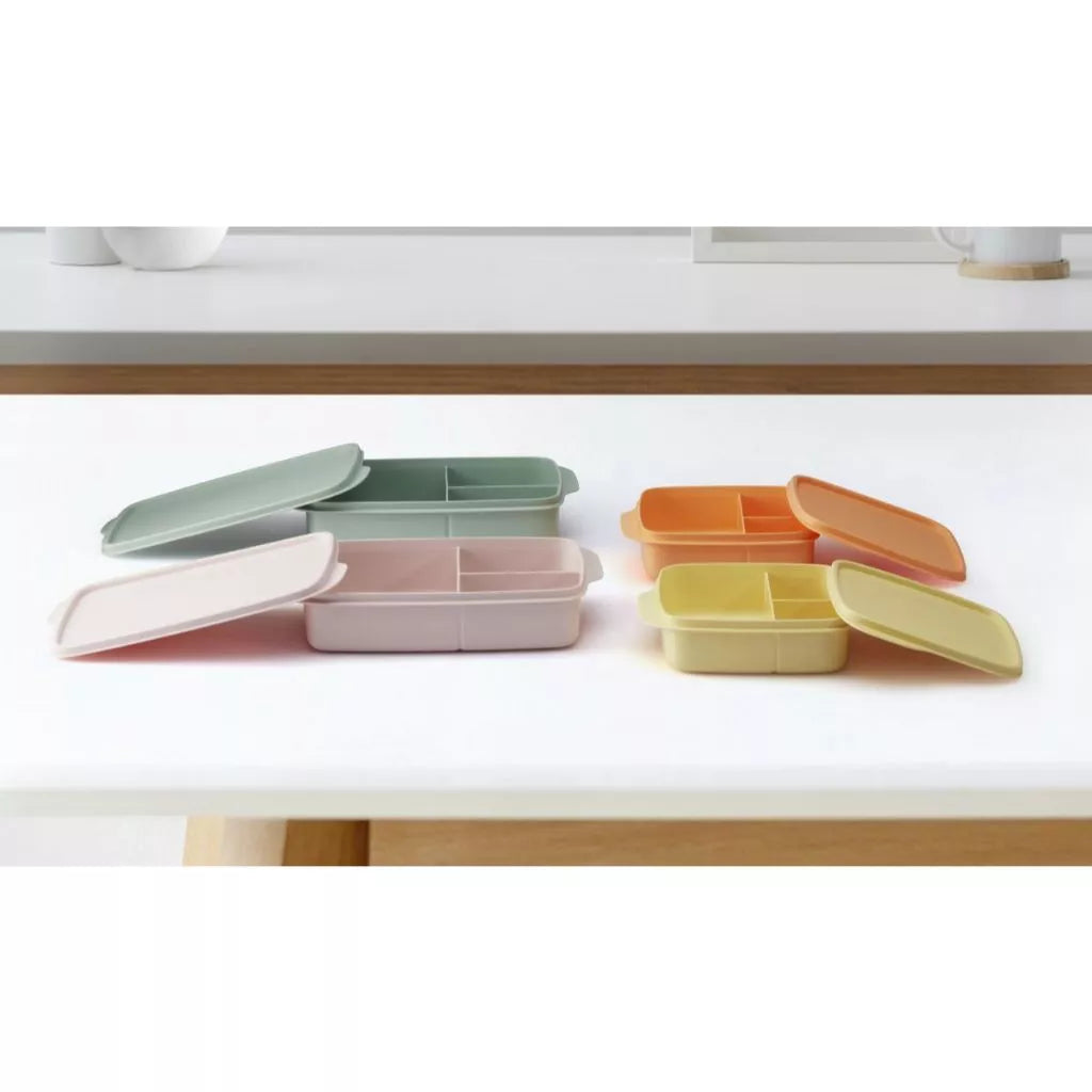 Tupperware Square Divided Lunch Box (550ml, Peach) TP0027 - image 4