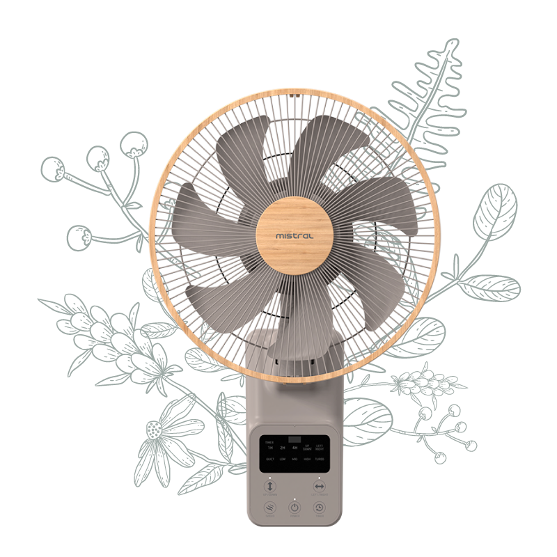 Greenleaf by Mistral 14" DC Wall Fan with Remote MWF1454DR-G