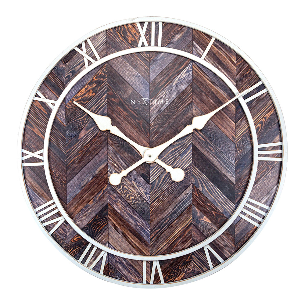 NeXtime Roman Vintage Wall Clock 58cm (Dark Brown)