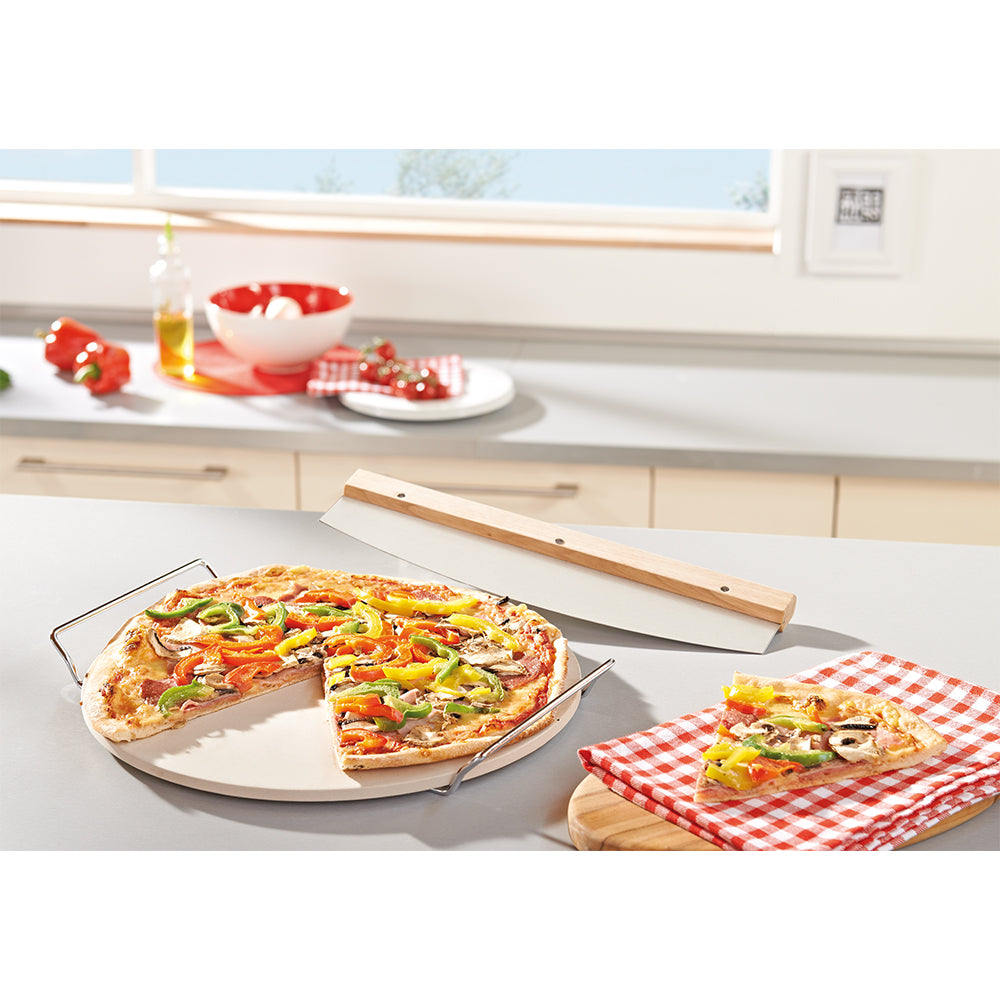 Pizza Stone with Cutter Lifestyle