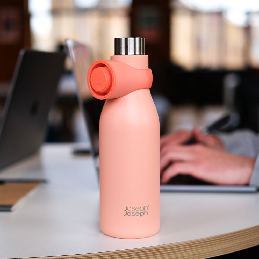 Botol Air Tertebat Vakum Keluli Tahan Karat Joseph Joseph Gelung 500ml (Karang)