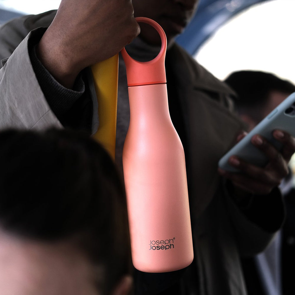 Botol Air Tertebat Vakum Keluli Tahan Karat Joseph Joseph Gelung 500ml (Karang)