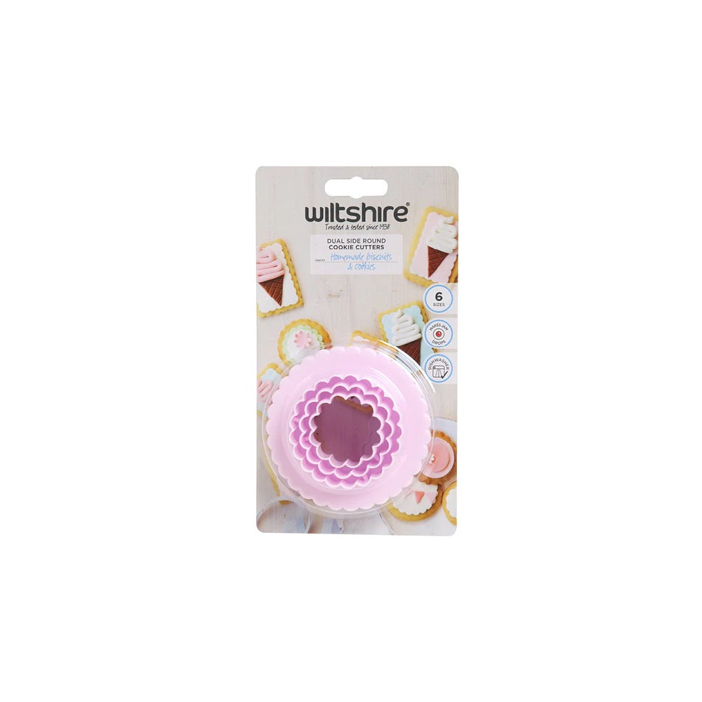 WILTSHIRE Cookie Cutters Dual Sided Round Set 3pc