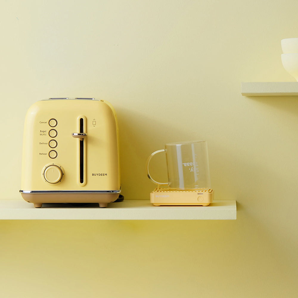 Buydeem 2-Slice Toaster, Kuning Lembut 