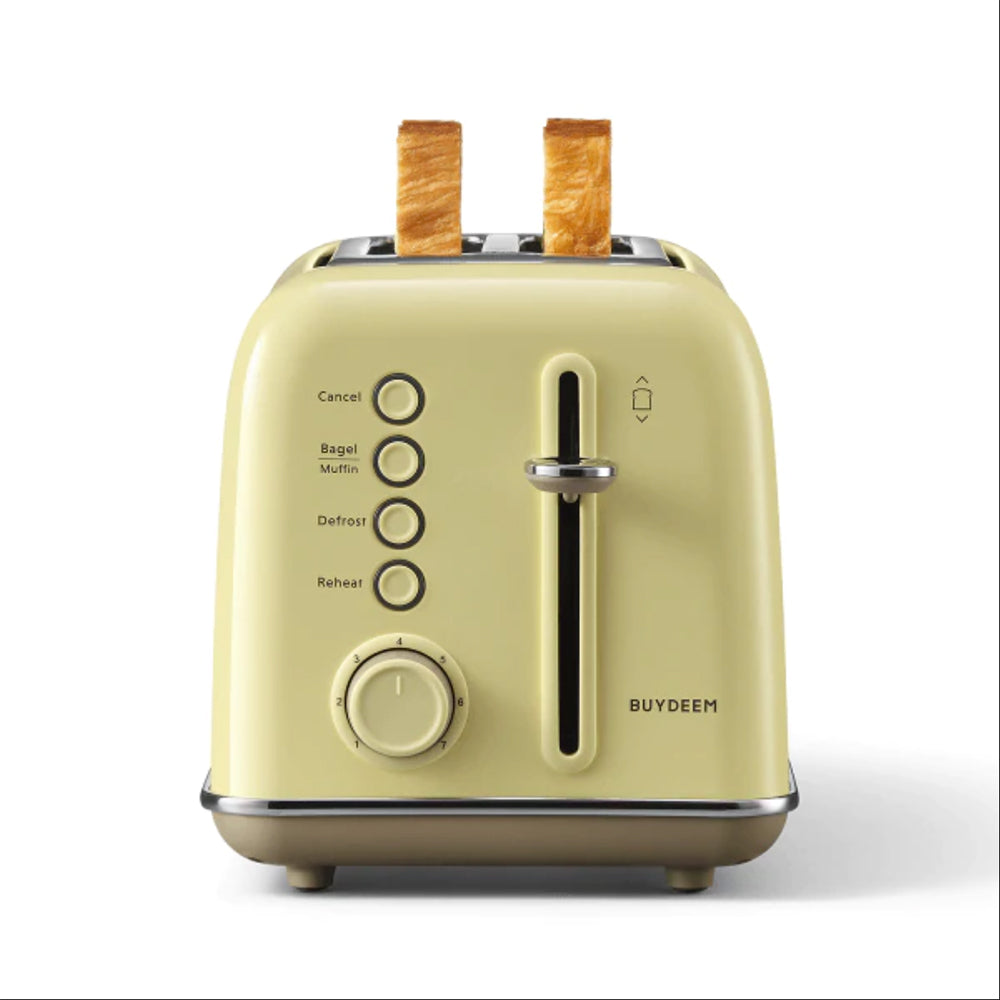 Buydeem 2-Slice Toaster, Kuning Lembut 
