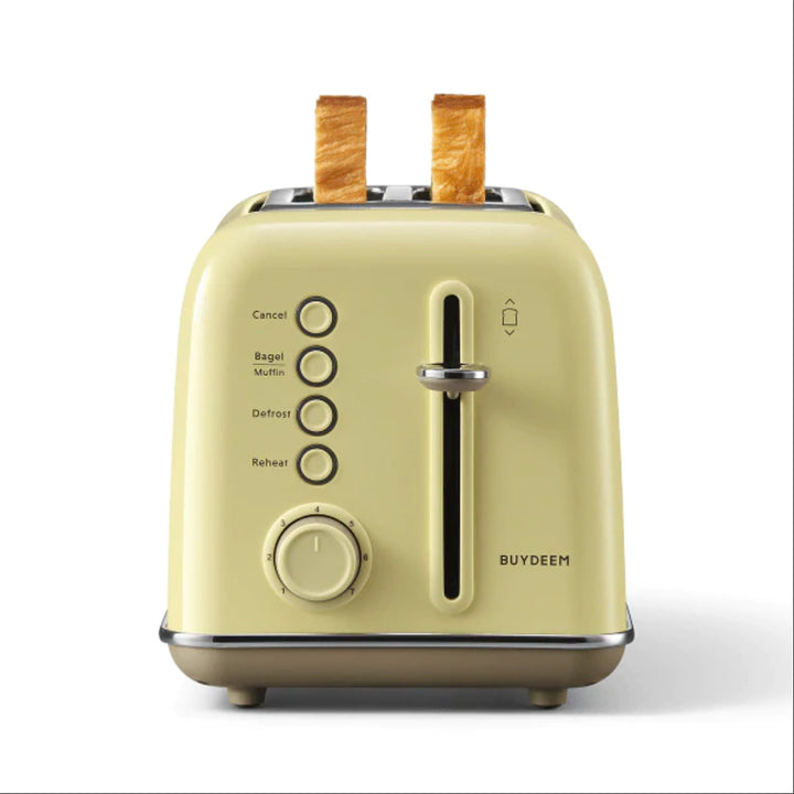 Buydeem 2-Slice Toaster, Kuning Lembut 