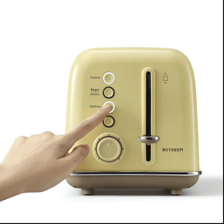 Buydeem 2-Slice Toaster, Kuning Lembut 