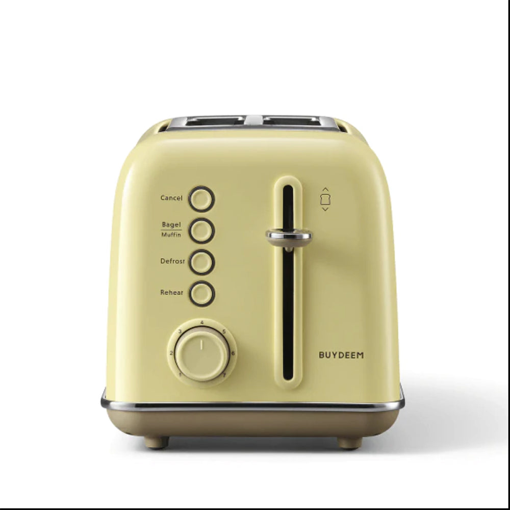 Buydeem 2-Slice Toaster, Kuning Lembut 