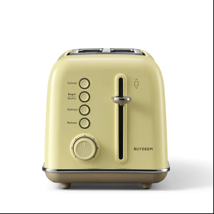 Buydeem 2-Slice Toaster, Kuning Lembut 