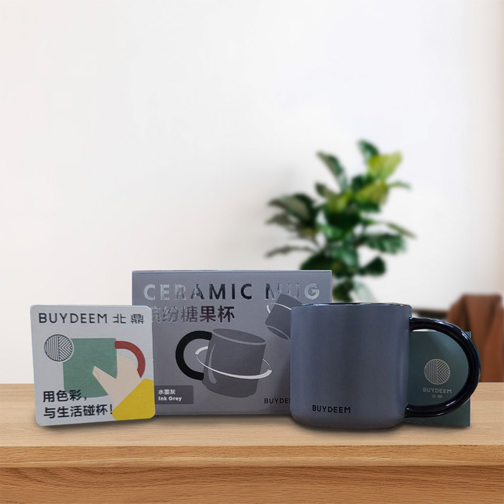 BUYDEEM Mug Seramik, Kelabu Gelap 