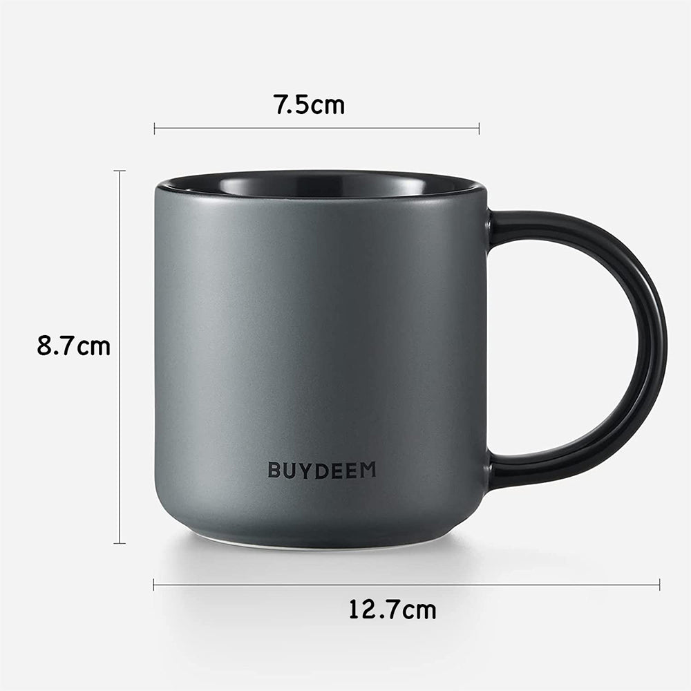 BUYDEEM Mug Seramik, Kelabu Gelap 