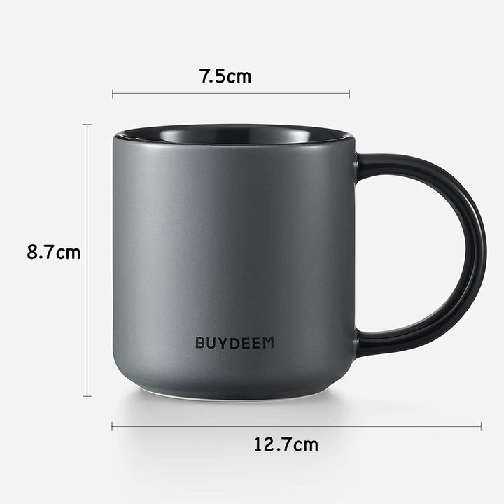 BUYDEEM Mug Seramik, Kelabu Gelap 