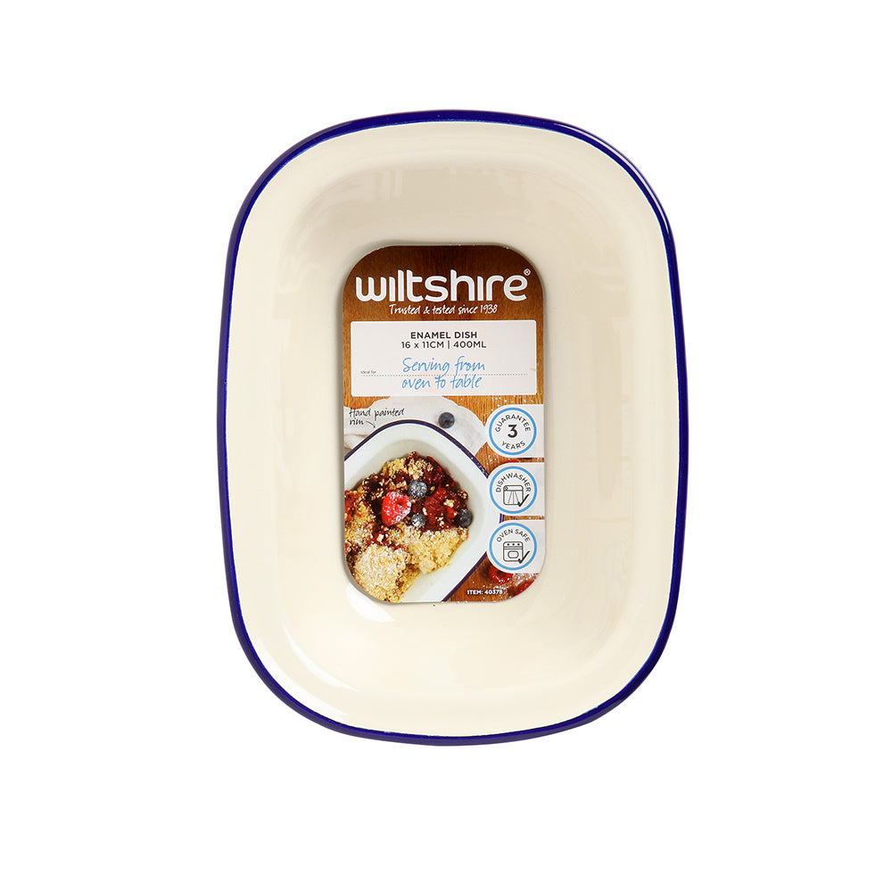 WILTSHIRE Enamel Oblong Pie Dish 400ml