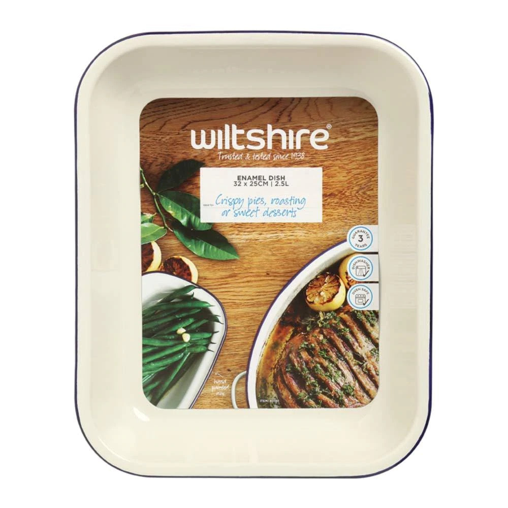 WILTSHIRE Enamel Oblong Pie Dish 2.5L