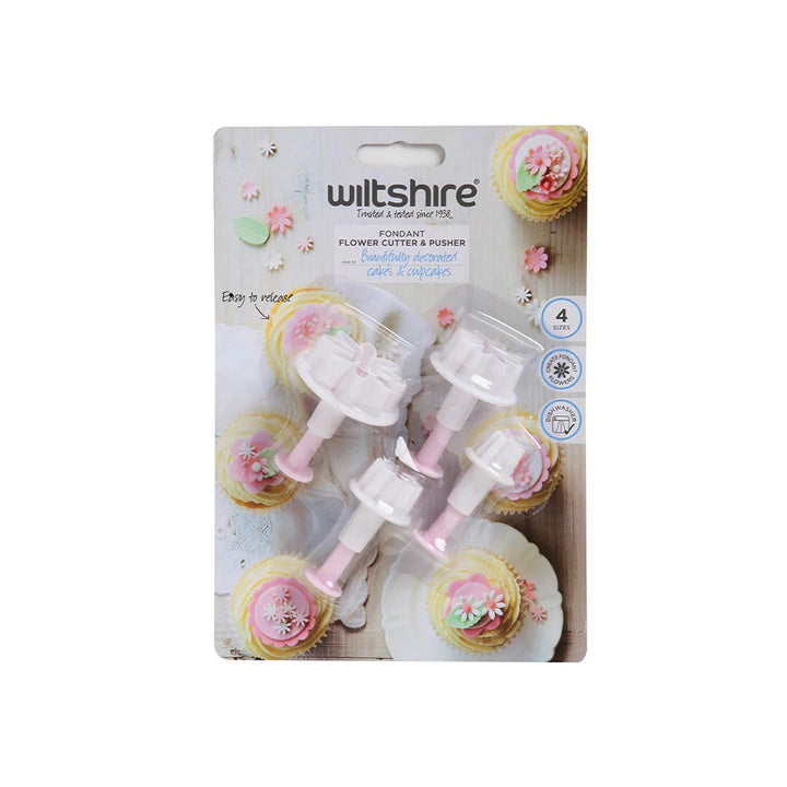 WILTSHIRE Set Pemotong &amp; Penolak Bunga Fondant 4pc