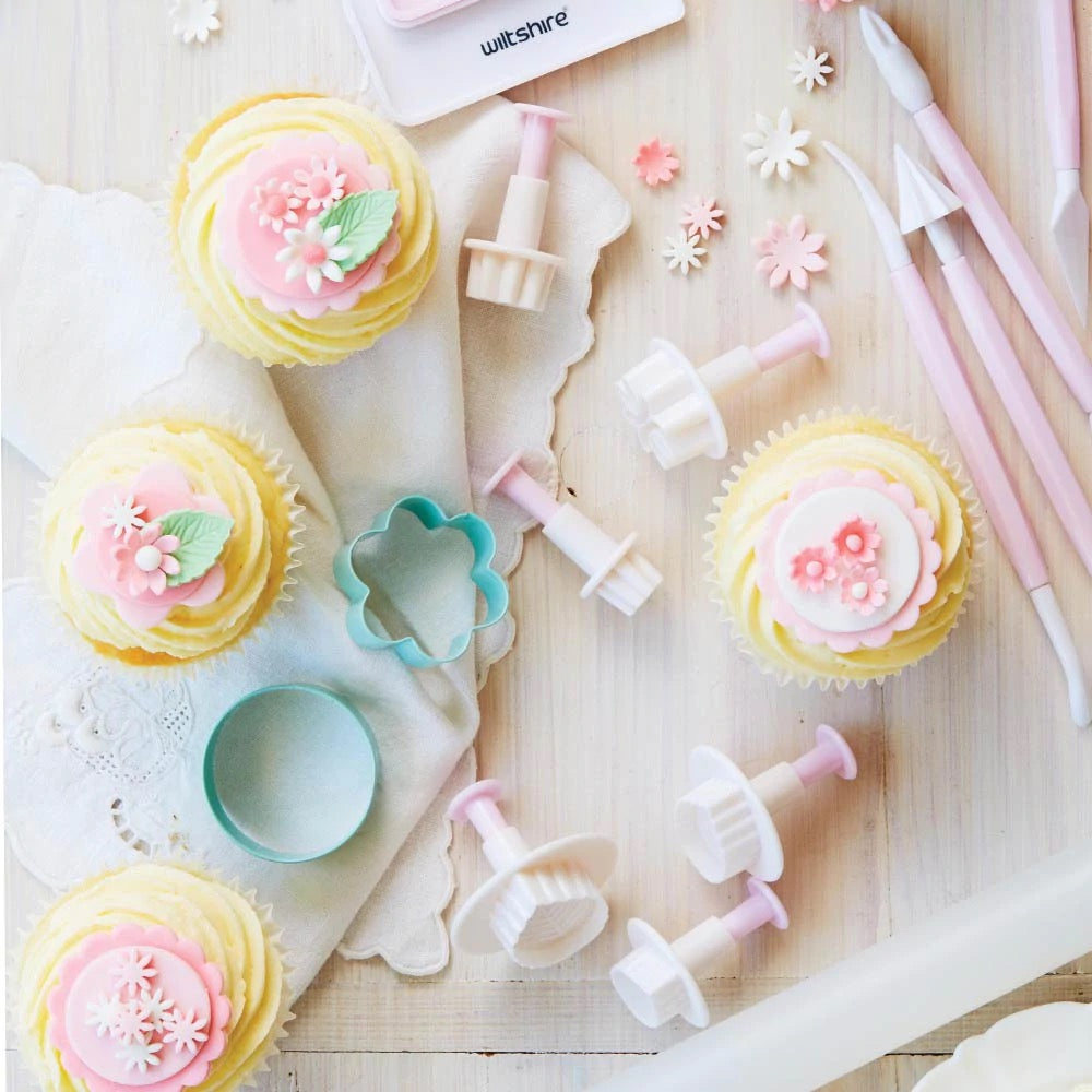 WILTSHIRE Set Pemotong &amp; Penolak Daun Fondant 3pc