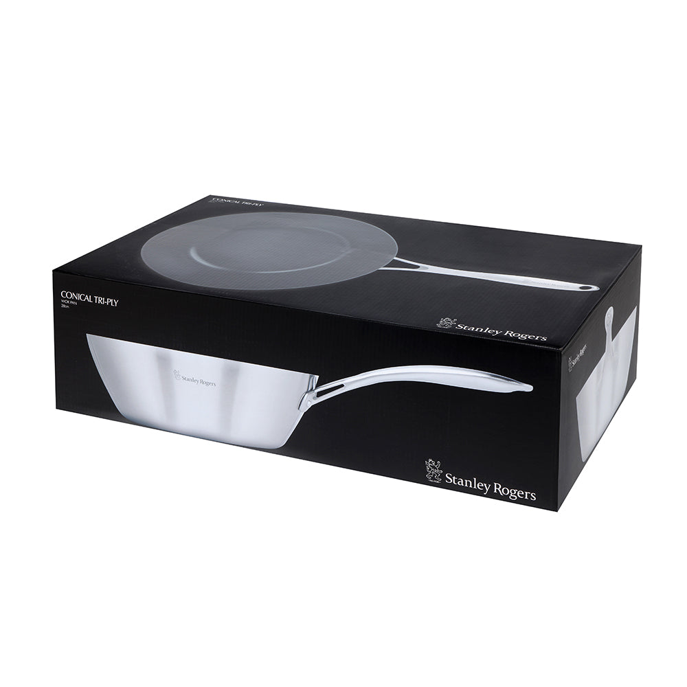 STANLEY ROGERS Conical Tri-Ply Wok Pan 28cm