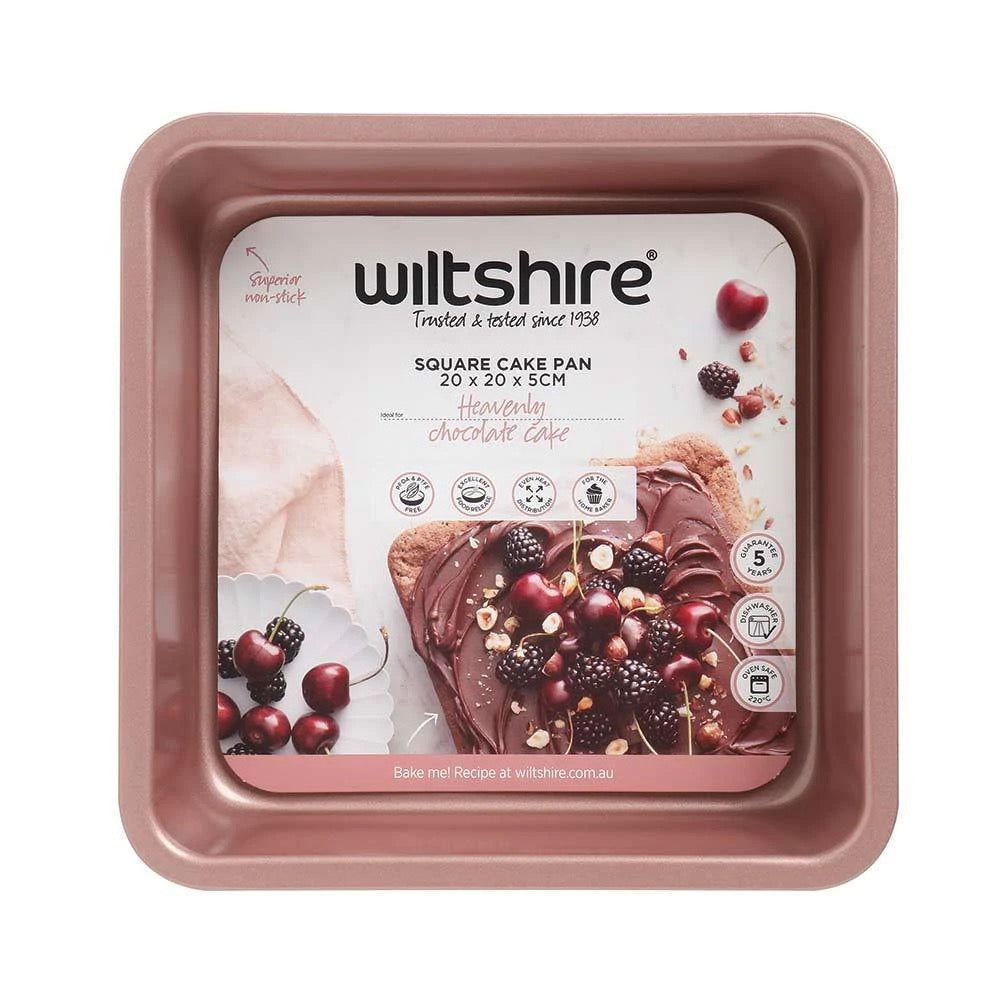 WILTSHIRE Rose Gold Elegant Square Cake Pan 20cm