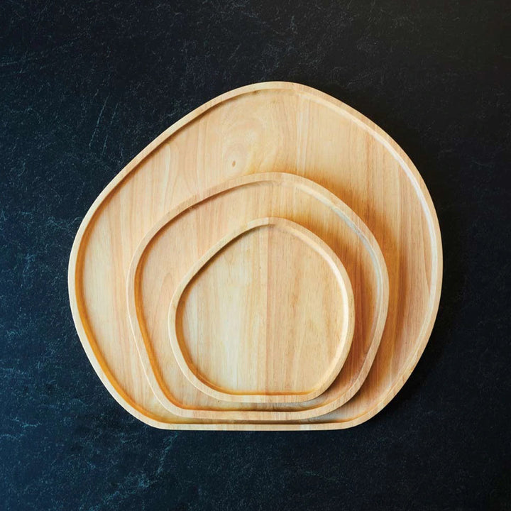 STANLEY ROGERS Medium Wooden Serving Platter Round 34cm