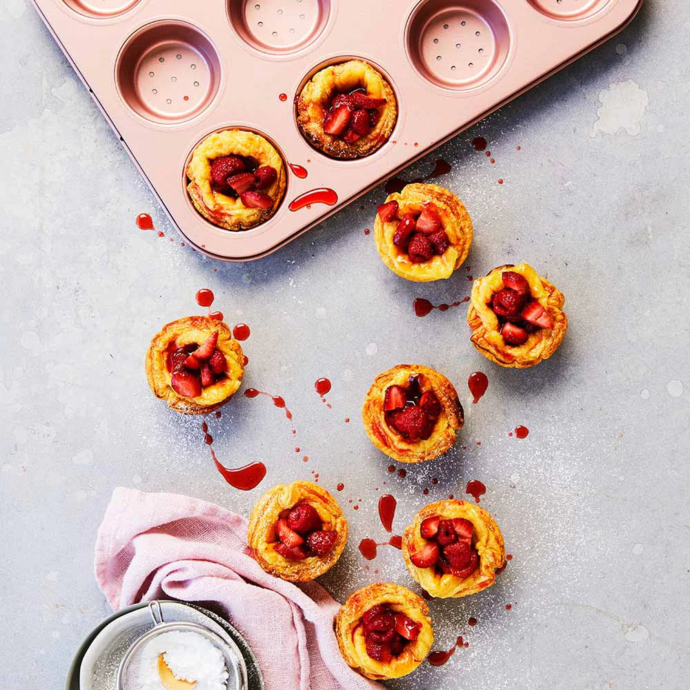 WILTSHIRE Kuali Quiche Mini Berlubang Emas Mawar