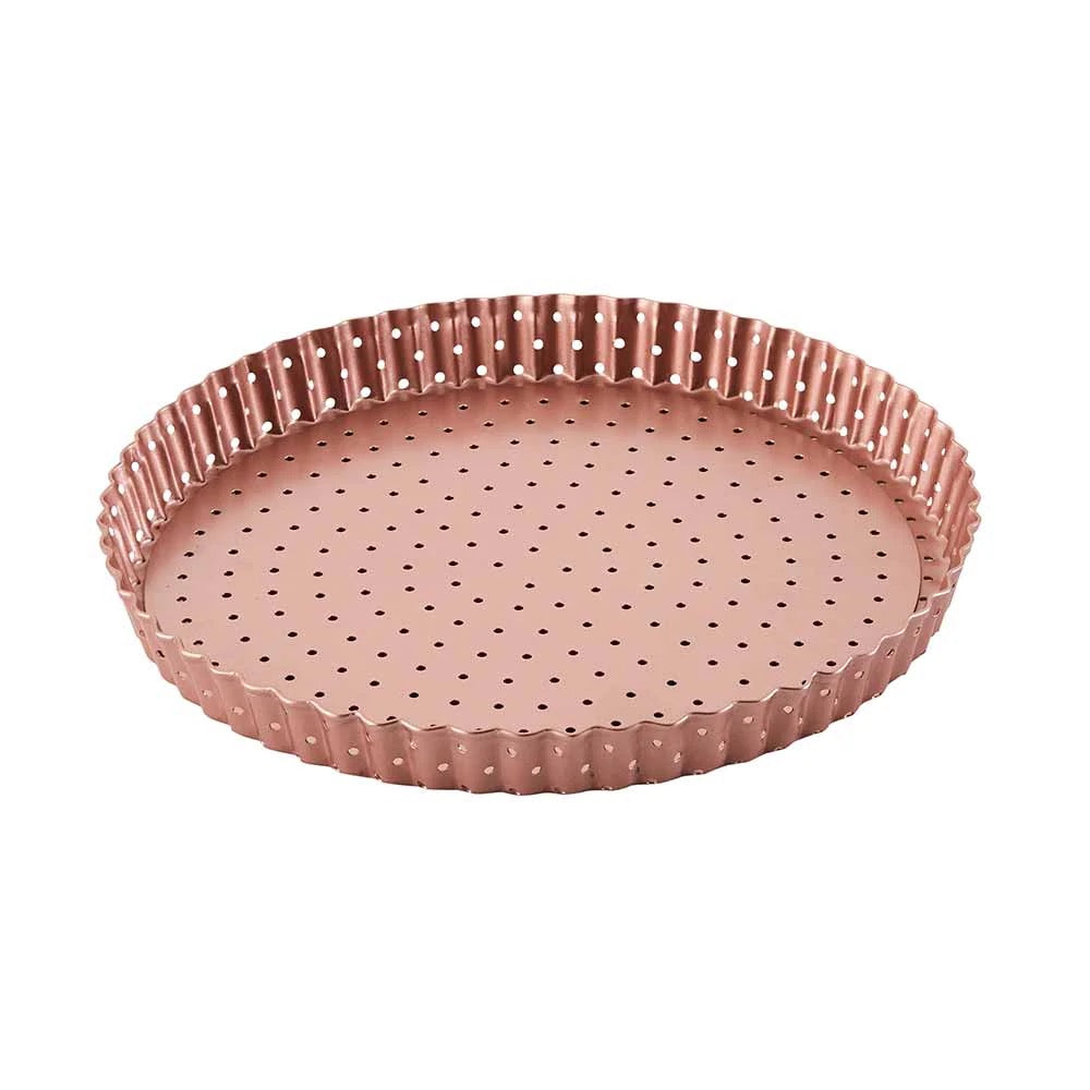 WILTSHIRE Kuali Quiche Berlubang Emas Mawar 24cm