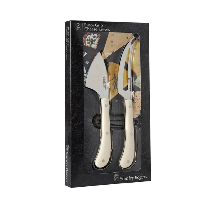 STANLEY ROGERS Pistol Grip "Cream" Cheese Knife Set 2pc