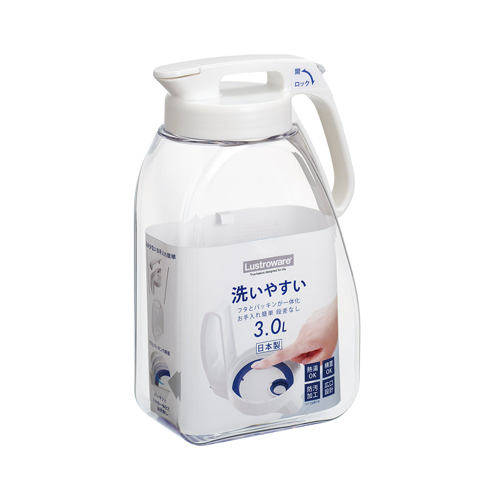 Lustroware Easy Clean Up Pitcher 3L White K-1287-W