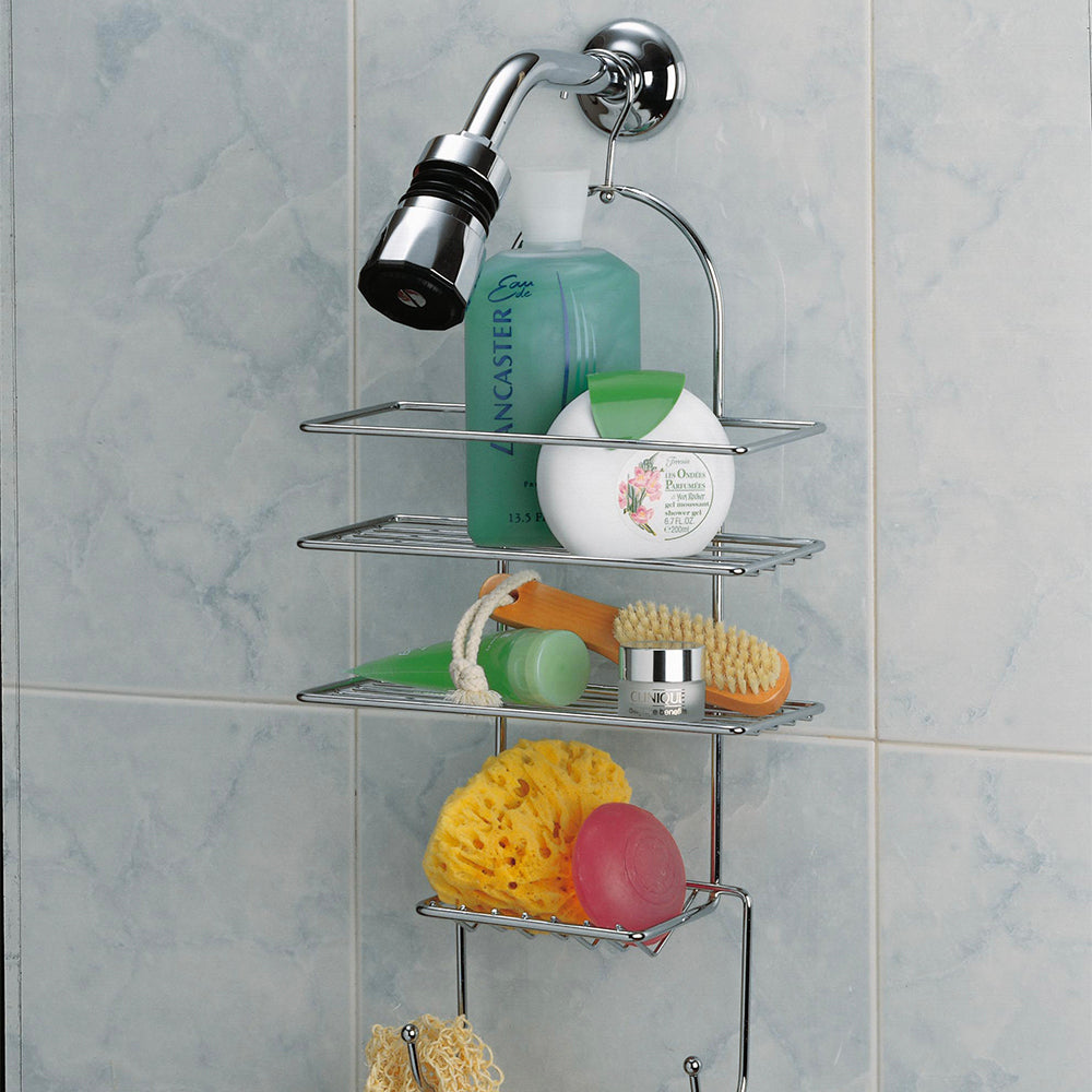 Rayen Shower Rack 3 Level Organsier In Chormium 2