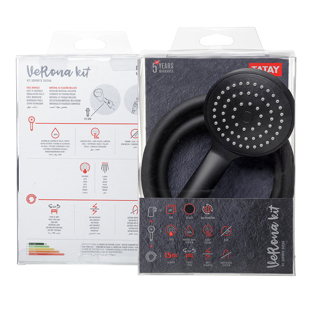 Tatay Shower Kit - VERONA (Black) T3859
