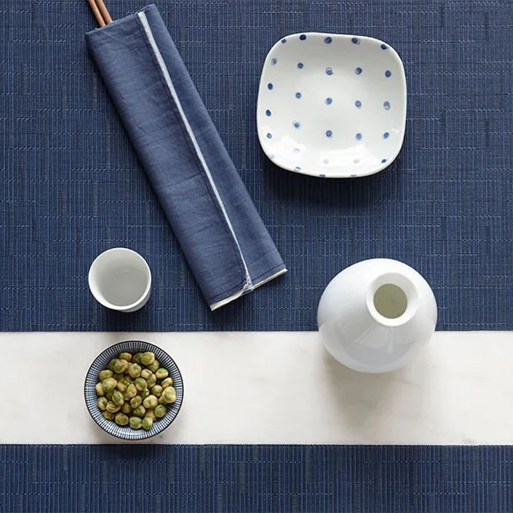 CHILEWICH TerraStrand Microban Bamboo Woven Table Mat 36 x 48 cm, Lapis