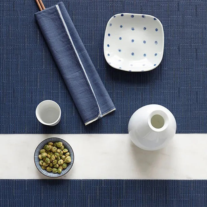 CHILEWICH TerraStrand Microban Bamboo Woven Table Mat 36 x 48 cm, Lapis