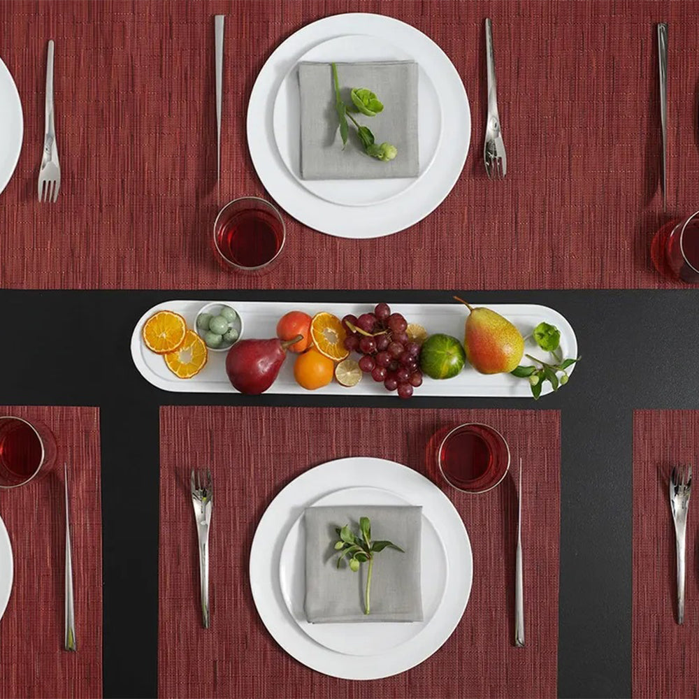 CHILEWICH TerraStrand Microban Bamboo Woven Table Mat 36 x 48 cm, Cranberry