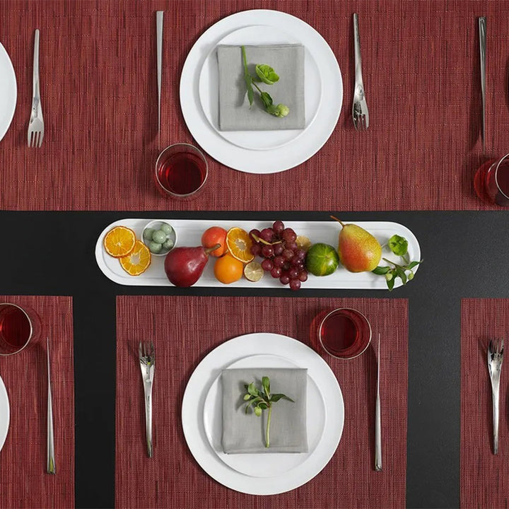 CHILEWICH TerraStrand Microban Bamboo Woven Table Mat 36 x 48 cm, Cranberry