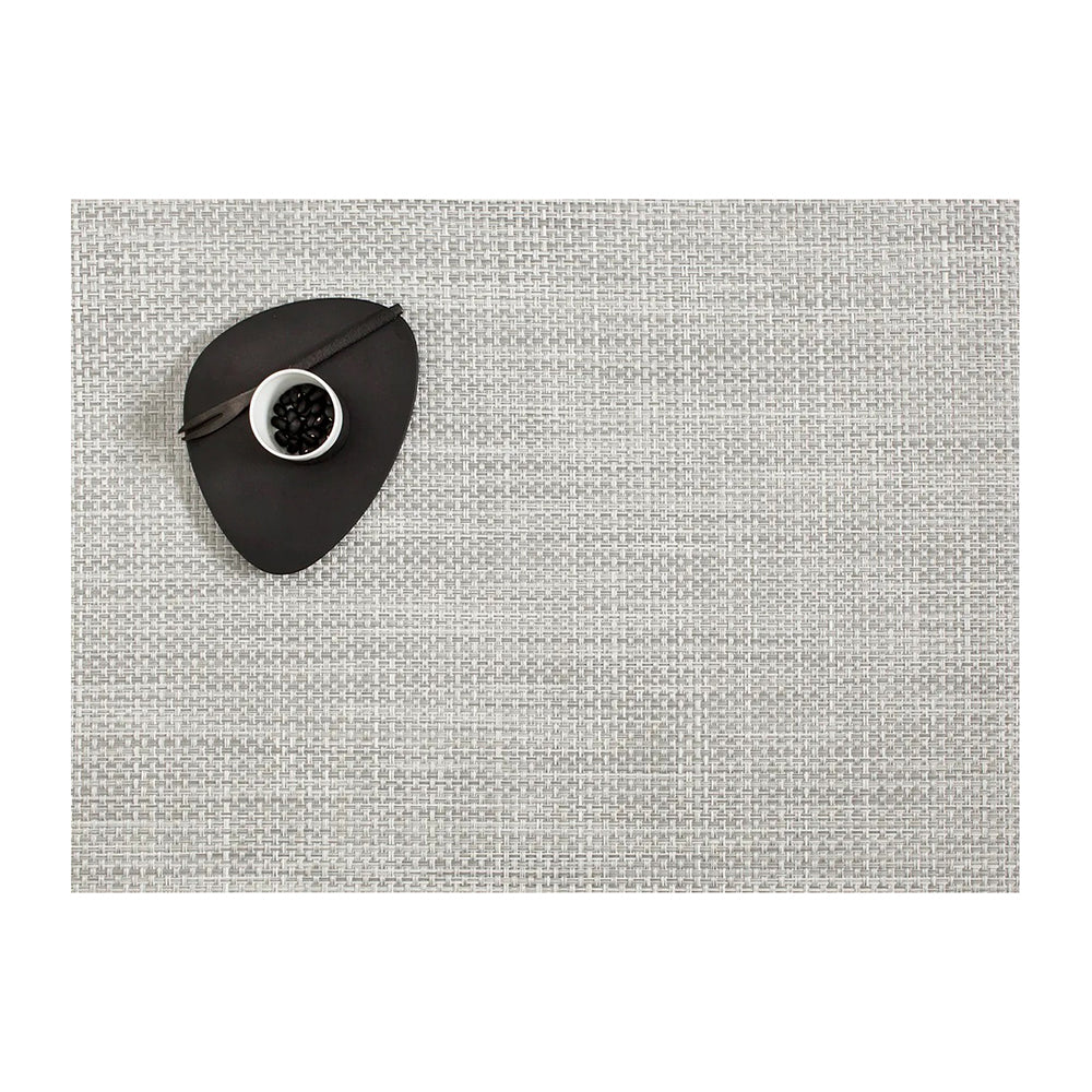 CHILEWICH TerraStrand Microban Basketweave Woven Table Mat 36 x 48 cm, Silver