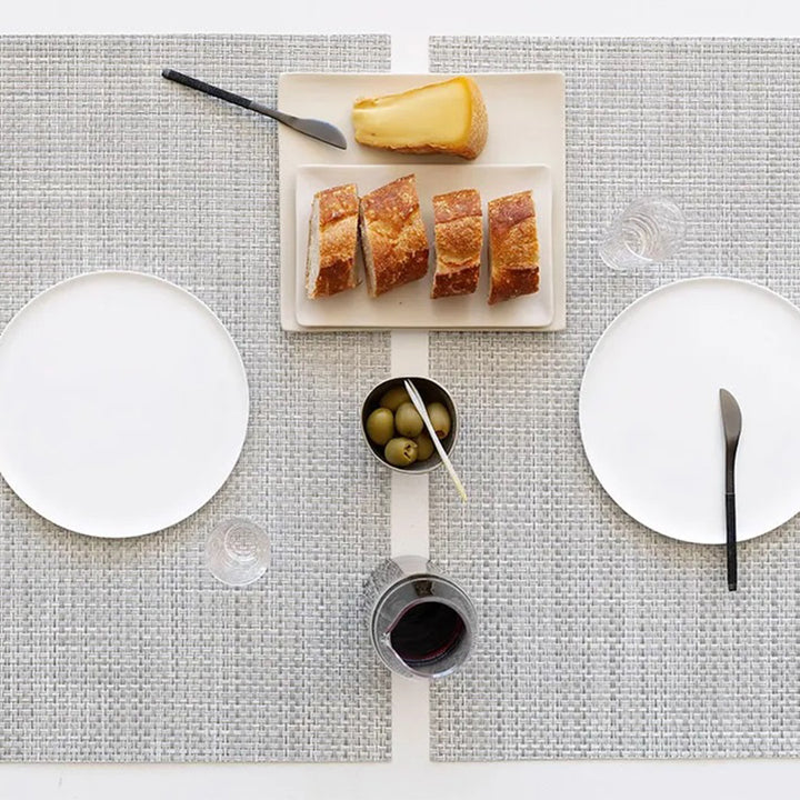 CHILEWICH TerraStrand Microban Basketweave Woven Table Mat 36 x 48 cm, Silver