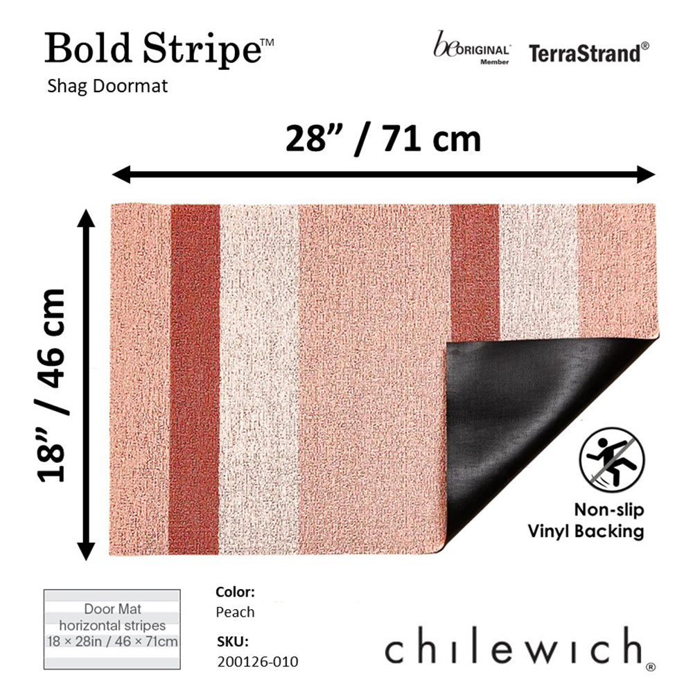 CHILEWICH TerraStrand¬Æ Microban¬Æ Tikar Pintu Jalur Tebal, 46 x 71 sm, Pic