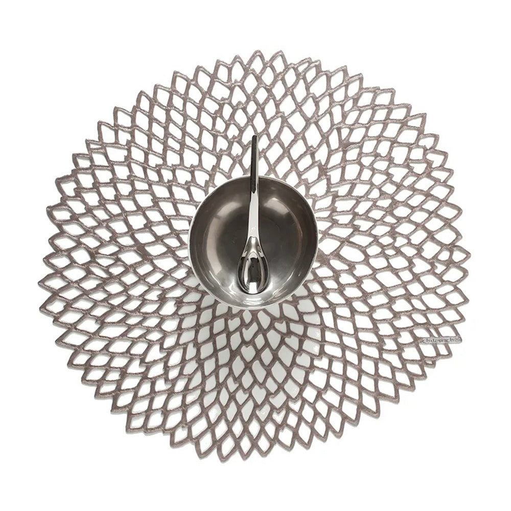 CHILEWICH TerraStrand Microban Dahlia Moulded Table Mat 36 x 38 cm, Gunmetal