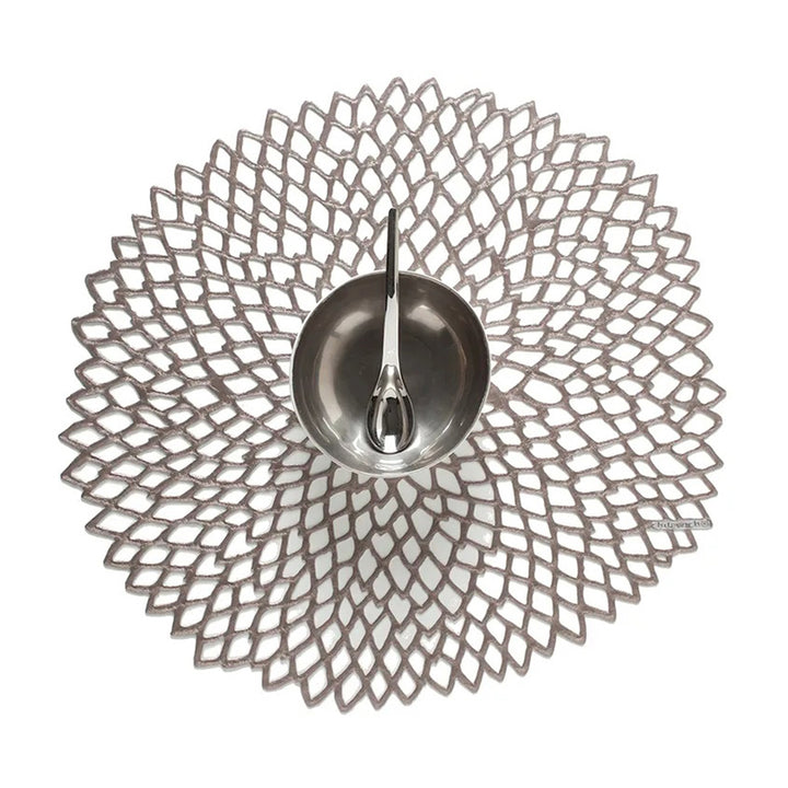CHILEWICH TerraStrand Microban Dahlia Moulded Table Mat 36 x 38 cm, Gunmetal