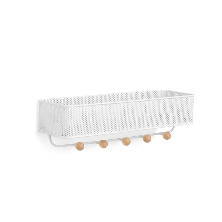 UMBRA Estique Storage Organizer with 5 Hooks, White
