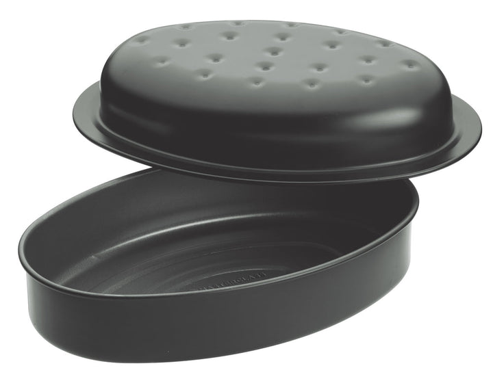 MASTERCLASS Covered Roasting Pan 27X21X10Cm - Non-Stick Carbon Steel