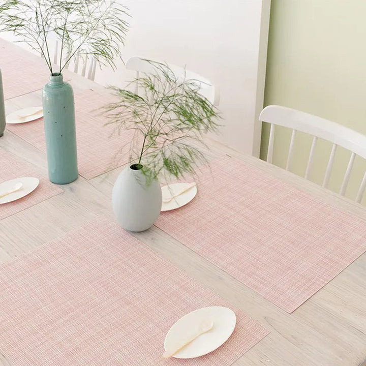 CHILEWICH TerraStrand Microban Mini Basketweave Woven Table Mat 36 x 48 cm, Blush