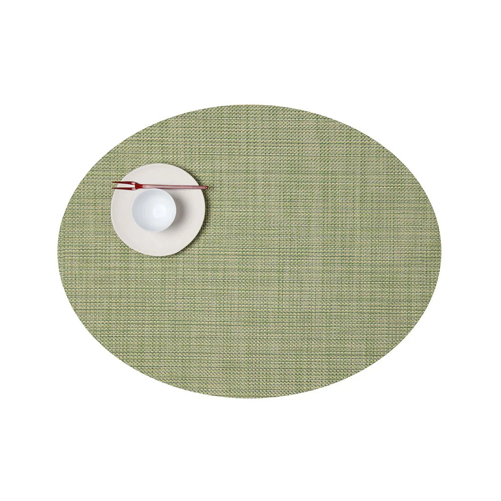 CHILEWICH TerraStrand Microban Mini Basketweave Woven Table Mat 36 x 49 cm, Dill