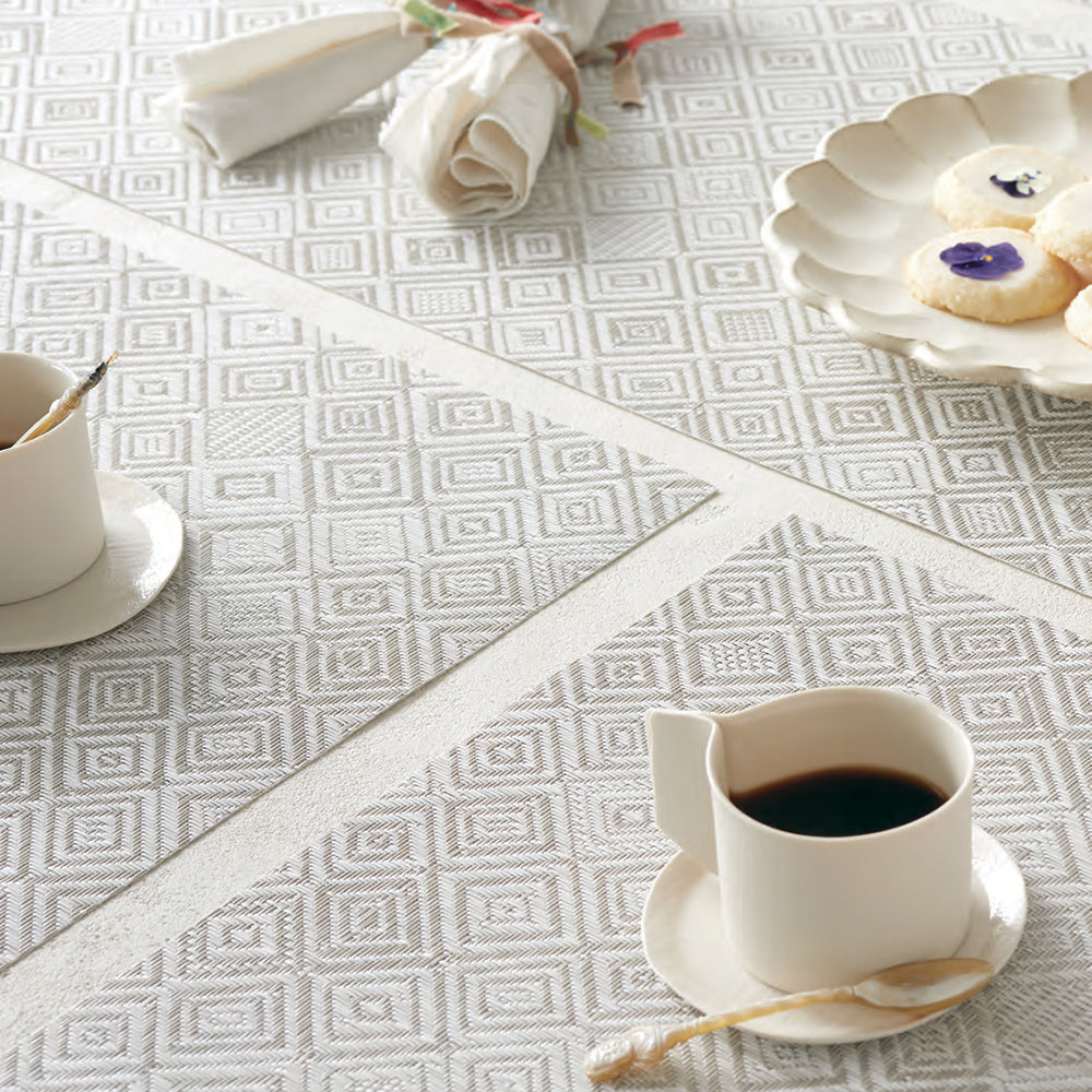 CHILEWICH TerraStrand Microban Mosaic Woven Table Mat 36 x 48 cm, Grey